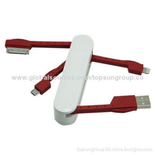 Saber 3-in-1 USB Cables, 1,000mAh Charging Current